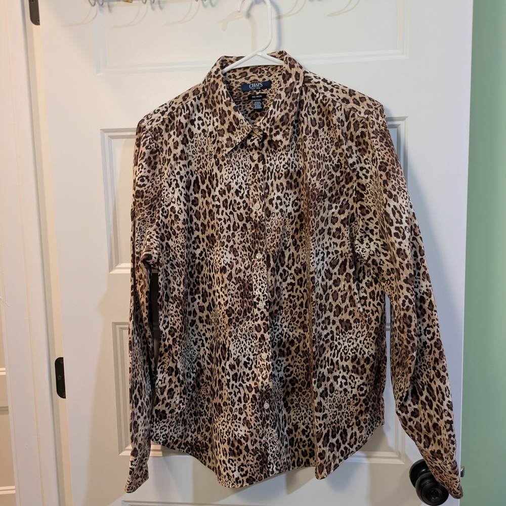 Chaps Animal Print Button-Up Shirt